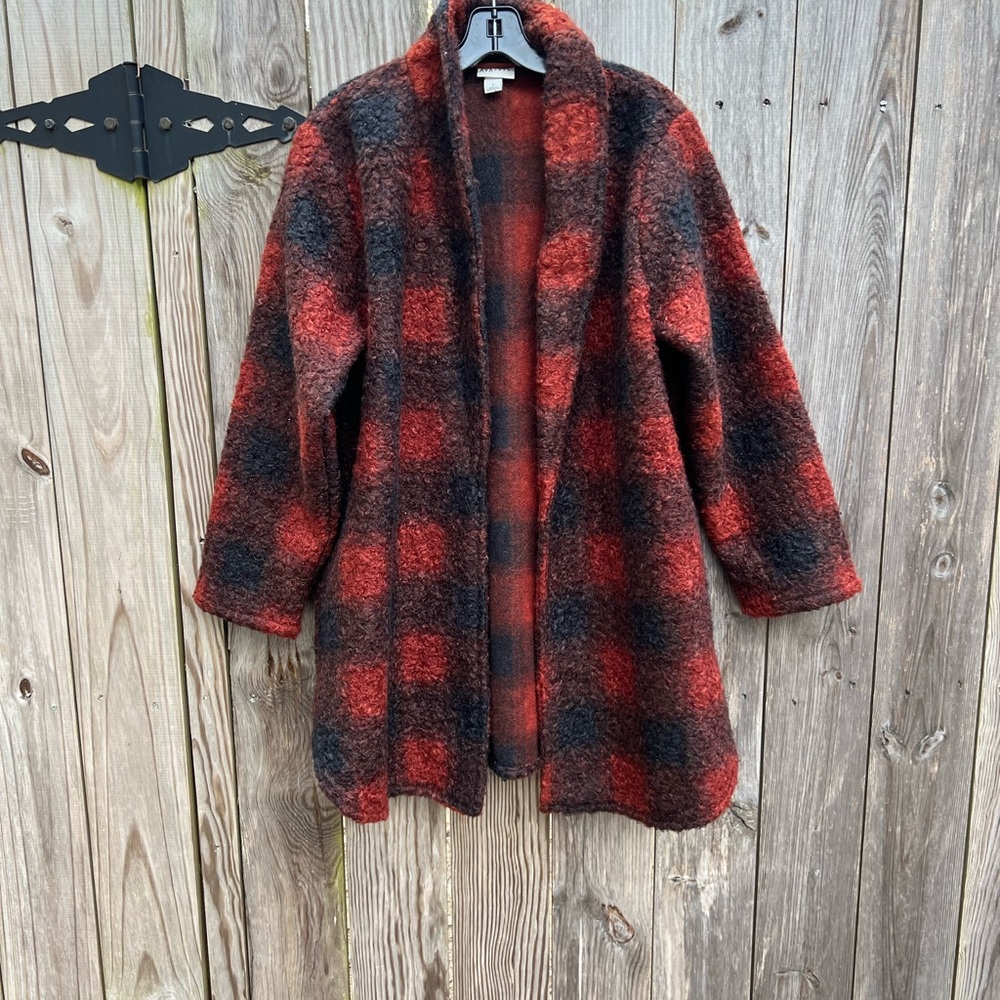 Ava & Viv Red and Black Plaid Blazer